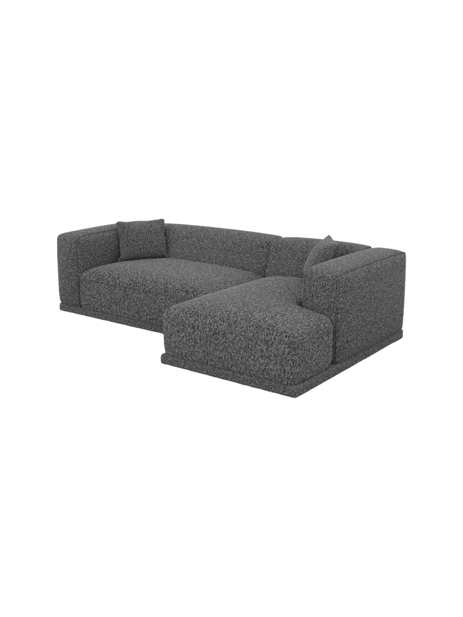 
4-Sitzer Design Ecksofa „Bellara“ mit Bouclé-Bezug - Bouclé Graphit / Eckteil rechts