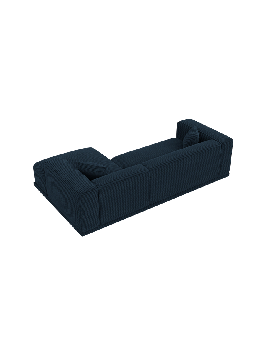 
4-Sitzer Design Ecksofa „Bellara“, Cordsamt - Cordsamt Dunkelblau / Eckteil rechts