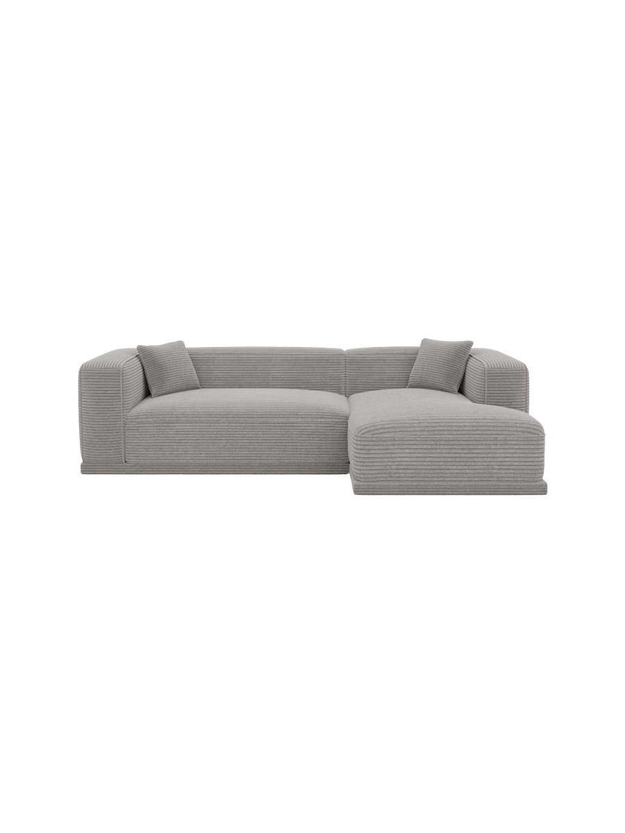 
4-Sitzer Design Ecksofa „Bellara“, Cordsamt - Cordsamt Dunkelblau / Eckteil rechts