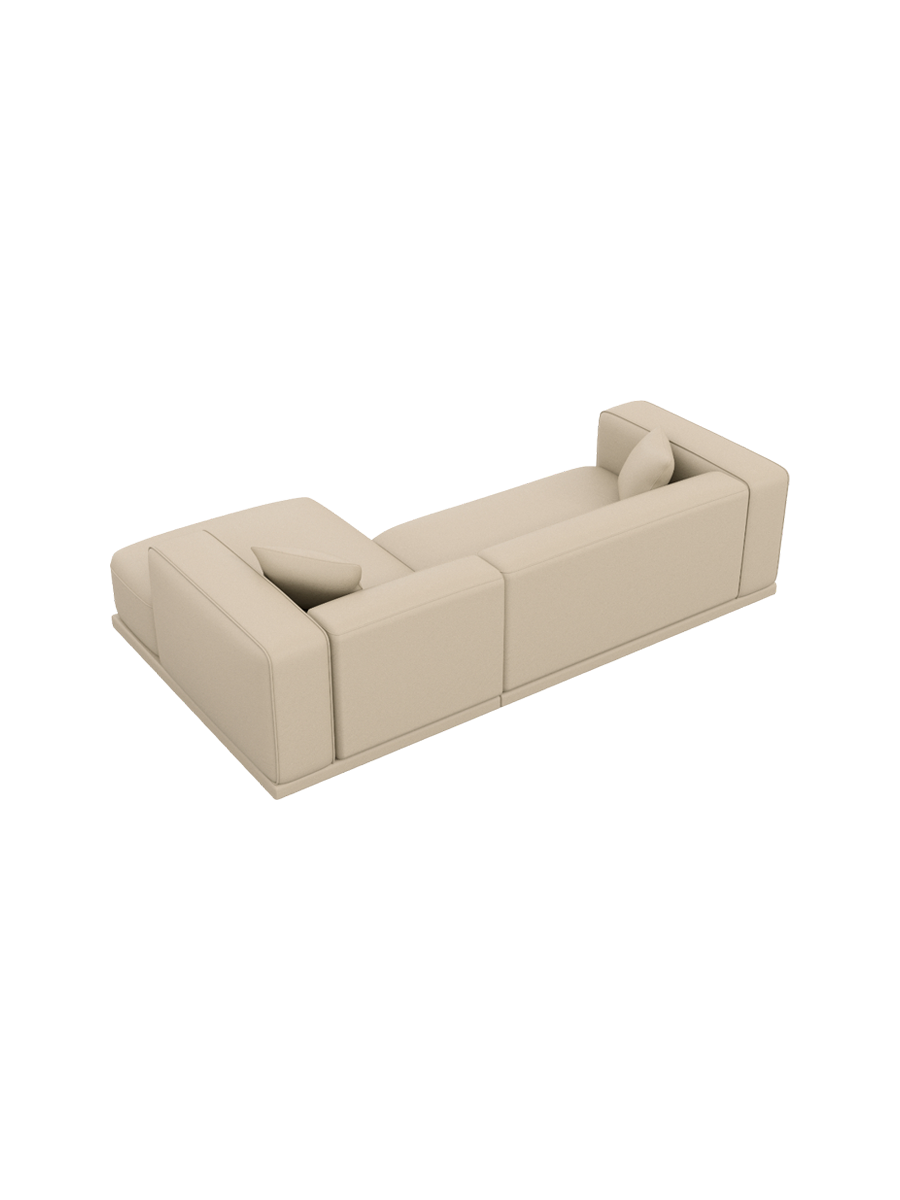 
4-Sitzer Design Echtleder Ecksofa „Bellara“ - Echtleder Beige / Eckteil rechts