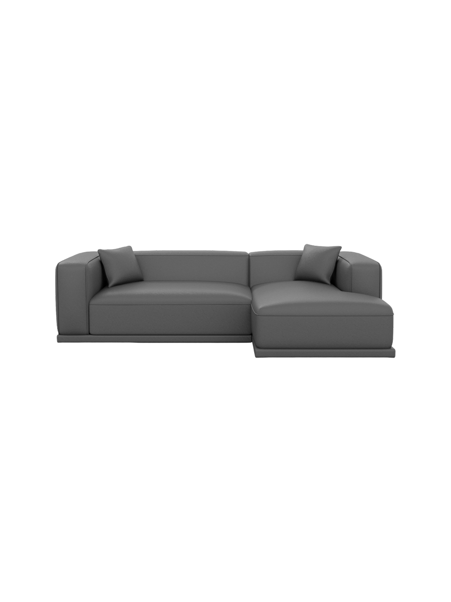 
4-Sitzer Design Echtleder Ecksofa „Bellara“ - Echtleder Beige / Eckteil rechts