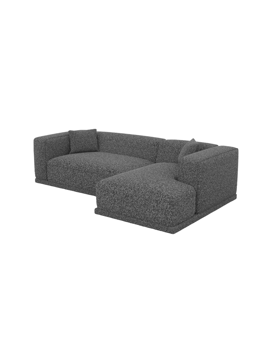 
4-Sitzer Design Ecksofa „Bellara“ mit Strukturstoff-Bezug - Strukturstoff Anthrazit / Eckteil rechts