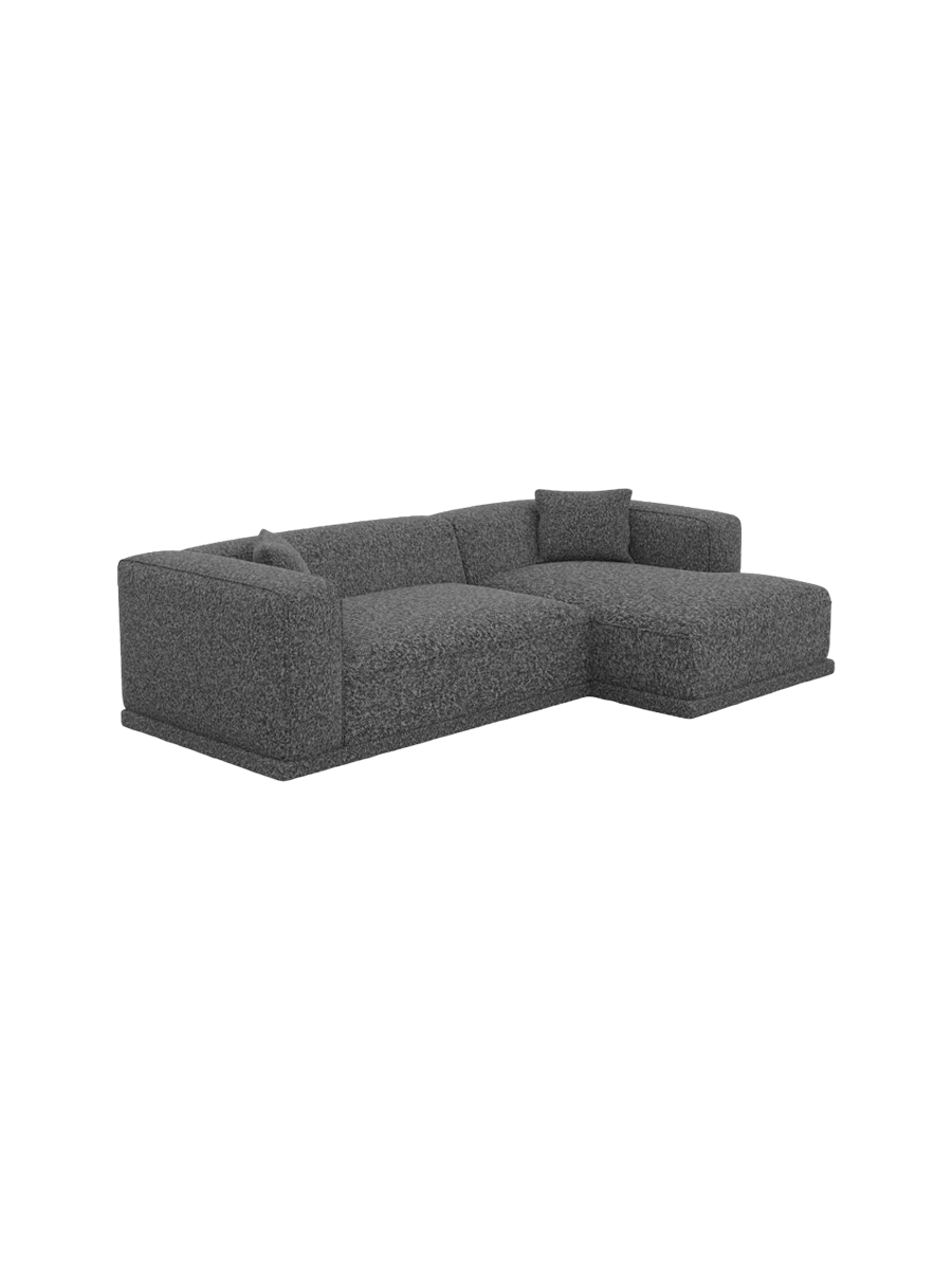 
4-Sitzer Design Ecksofa „Bellara“ mit Strukturstoff-Bezug - Strukturstoff Anthrazit / Eckteil rechts