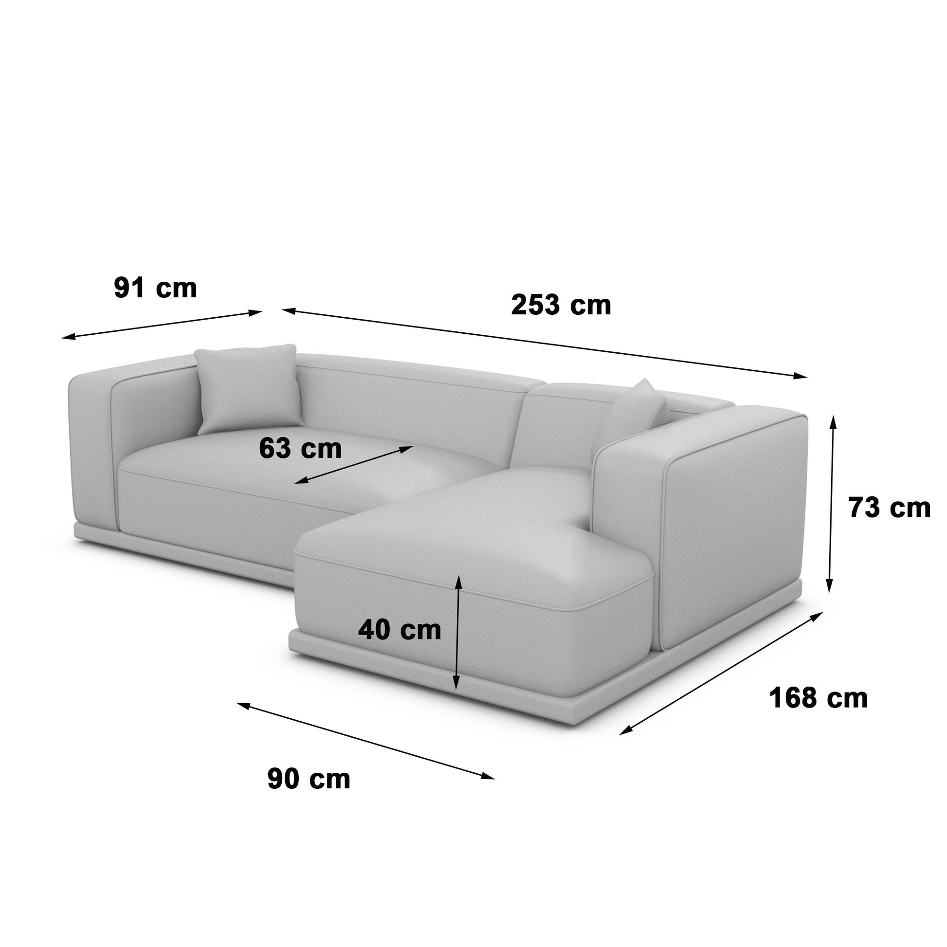 
4-Sitzer Design Ecksofa „Bellara“ mit Strukturstoff-Bezug - Strukturstoff Anthrazit / Eckteil rechts