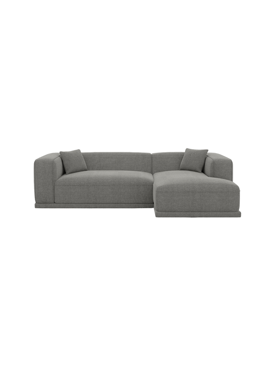 
4-Sitzer Design Ecksofa „Bellara“ mit Strukturstoff-Bezug - Strukturstoff Anthrazit / Eckteil rechts