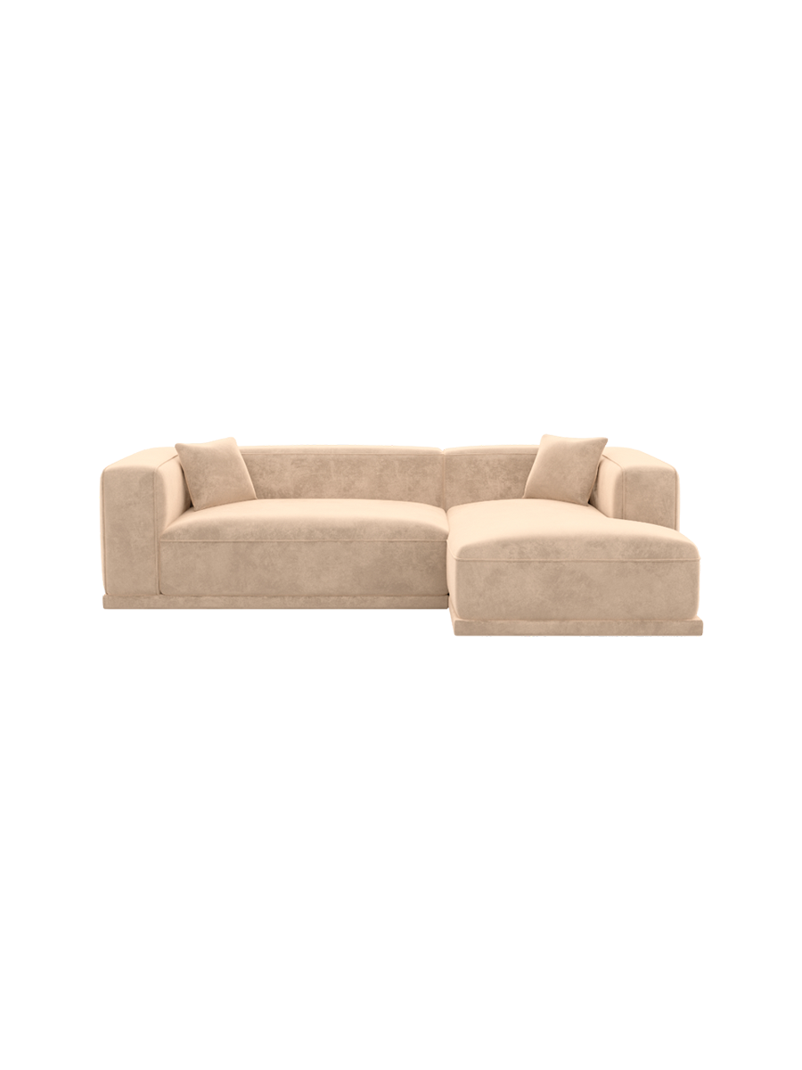 
4-Sitzer Design Ecksofa „Bellara“ mit Samtbezug - Samtbezug Königsblau / Eckteil rechts