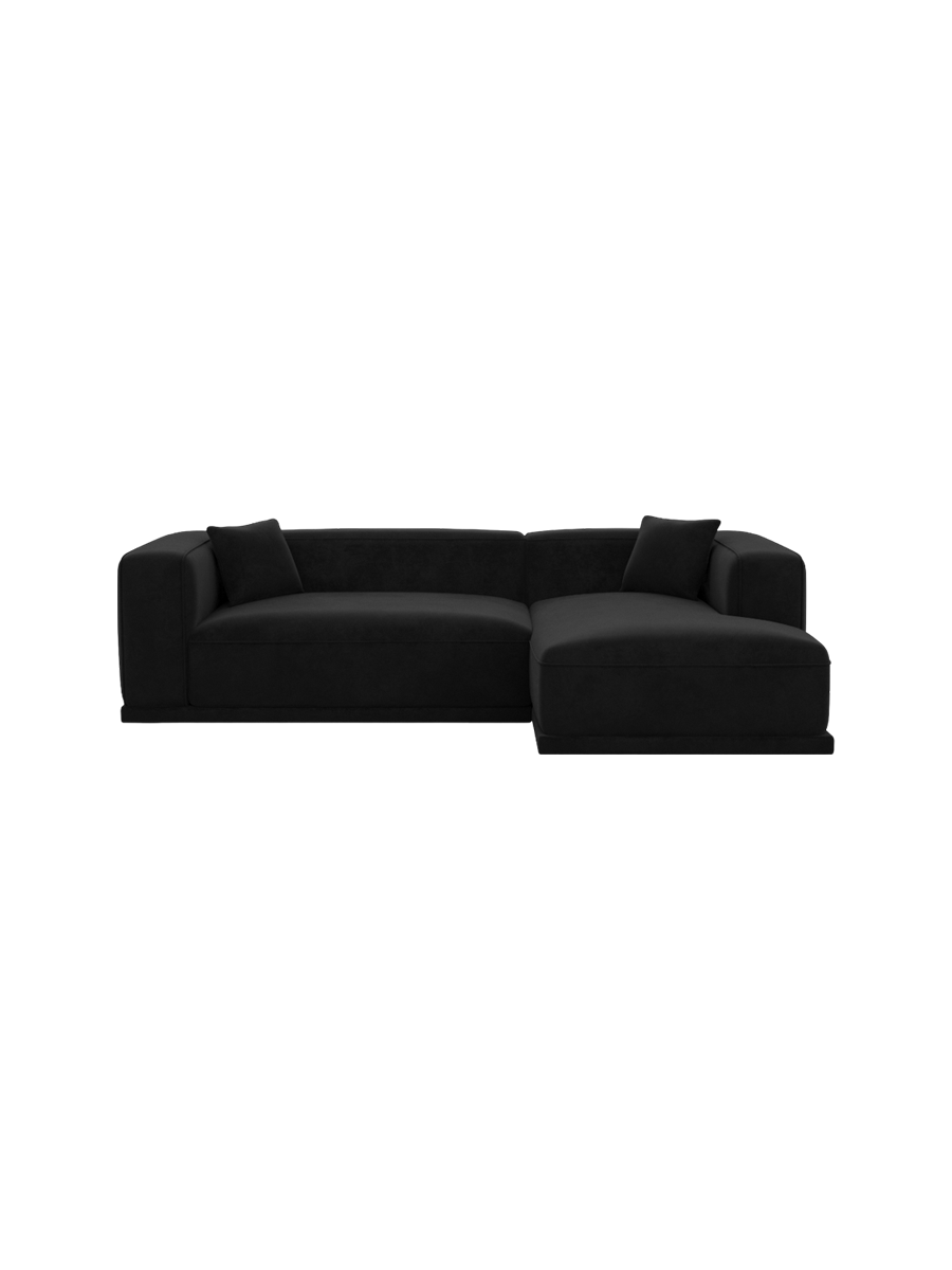 
4-Sitzer Design Ecksofa „Bellara“ mit Samtbezug - Samtbezug Königsblau / Eckteil rechts