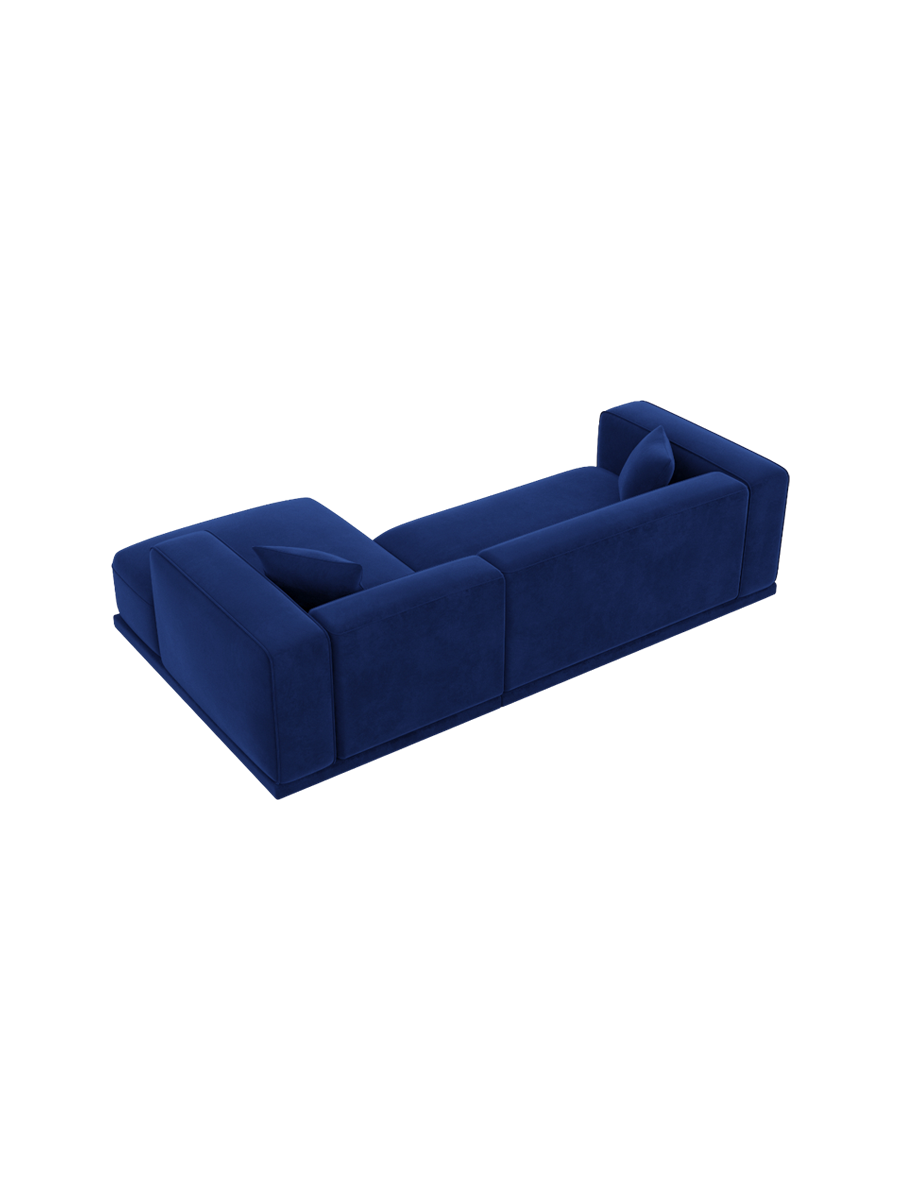 
4-Sitzer Design Ecksofa „Bellara“ mit Samtbezug - Samtbezug Königsblau / Eckteil rechts