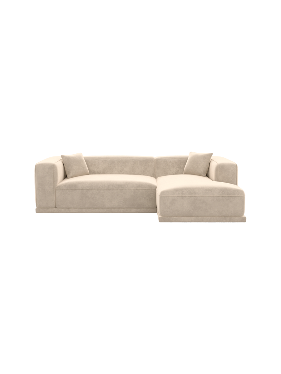 
4-Sitzer Design Ecksofa „Bellara“ mit Samtbezug - Samtbezug Königsblau / Eckteil rechts