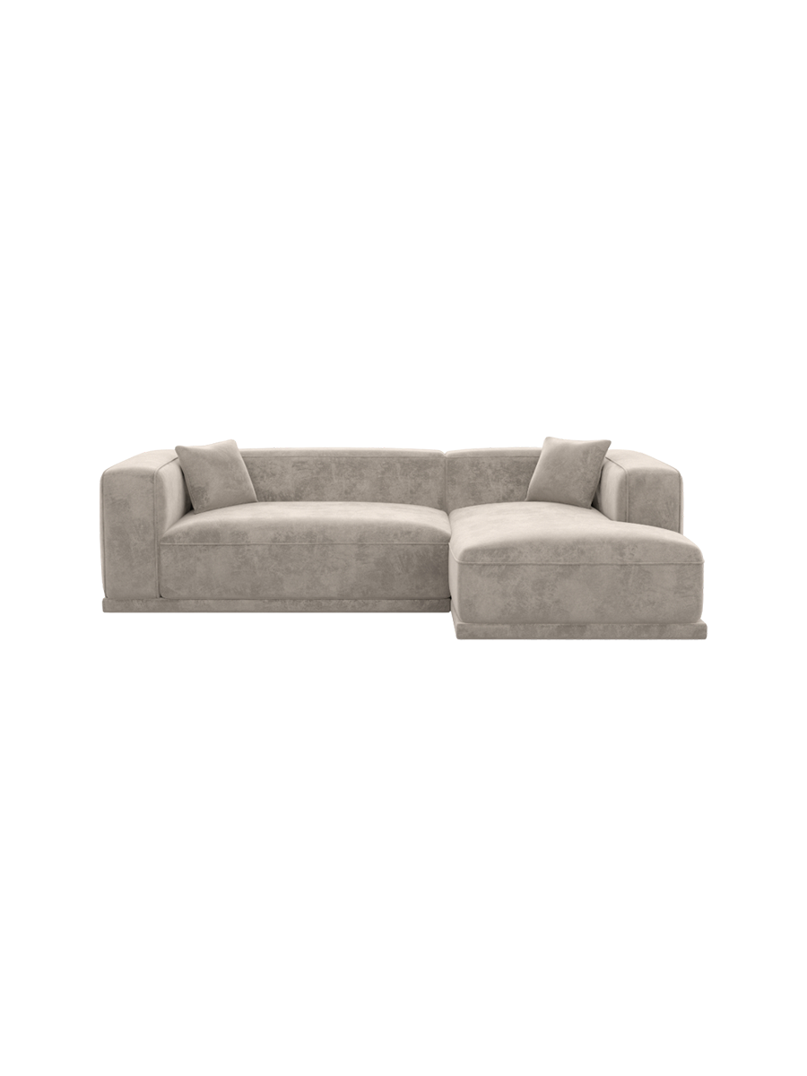 
4-Sitzer Design Ecksofa „Bellara“ mit Samtbezug - Samtbezug Königsblau / Eckteil rechts