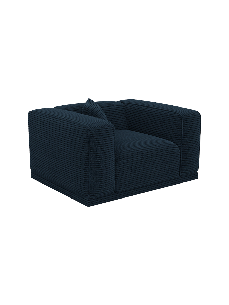 
Design Loungesessel „Bellara“, Cordsamt - Cordsamt Dunkelblau