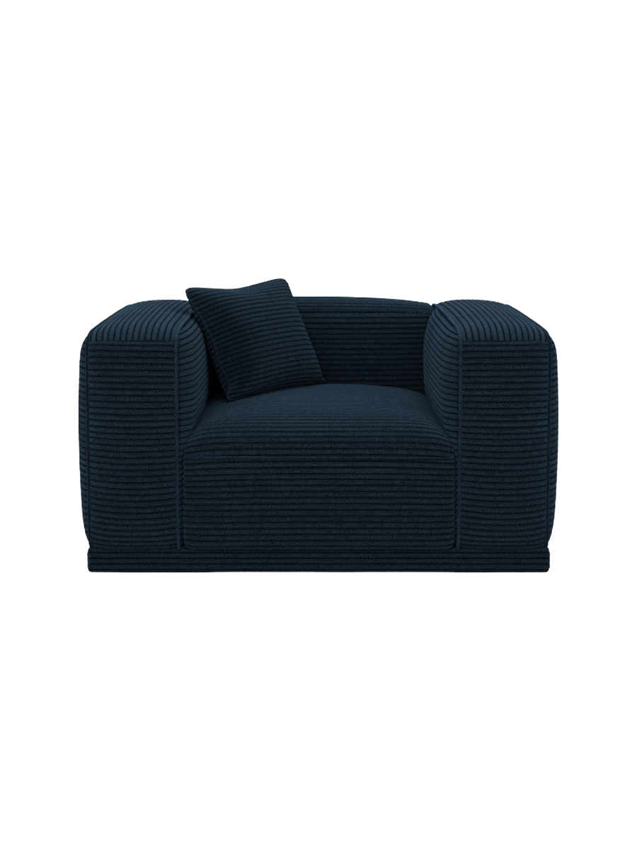 
Design Loungesessel „Bellara“, Cordsamt - Cordsamt Dunkelblau