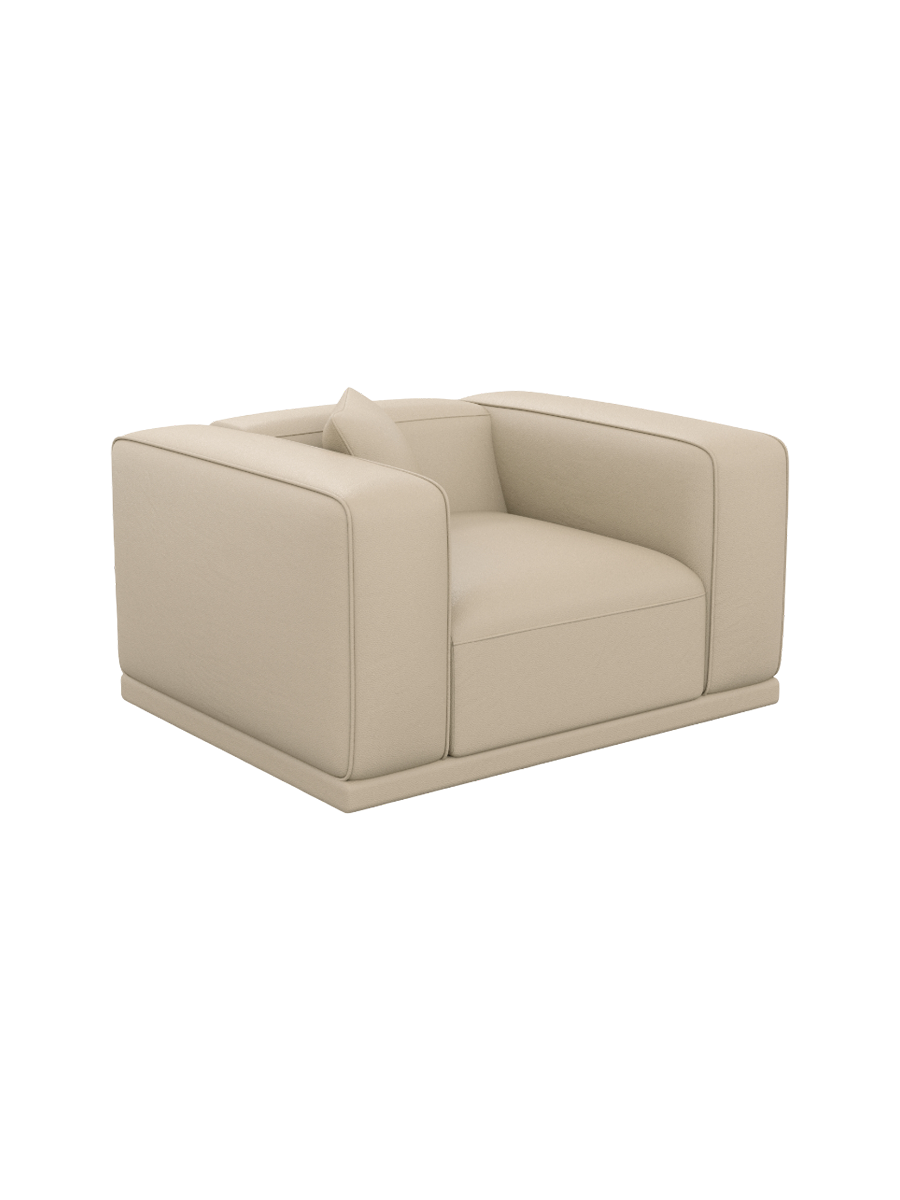 
Echtleder Design Loungesessel „Bellara“ - Echtleder Beige