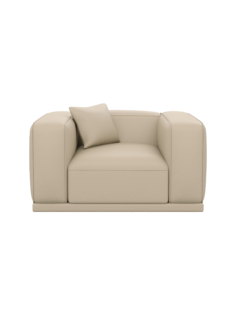
Echtleder Design Loungesessel „Bellara“ - Echtleder Beige