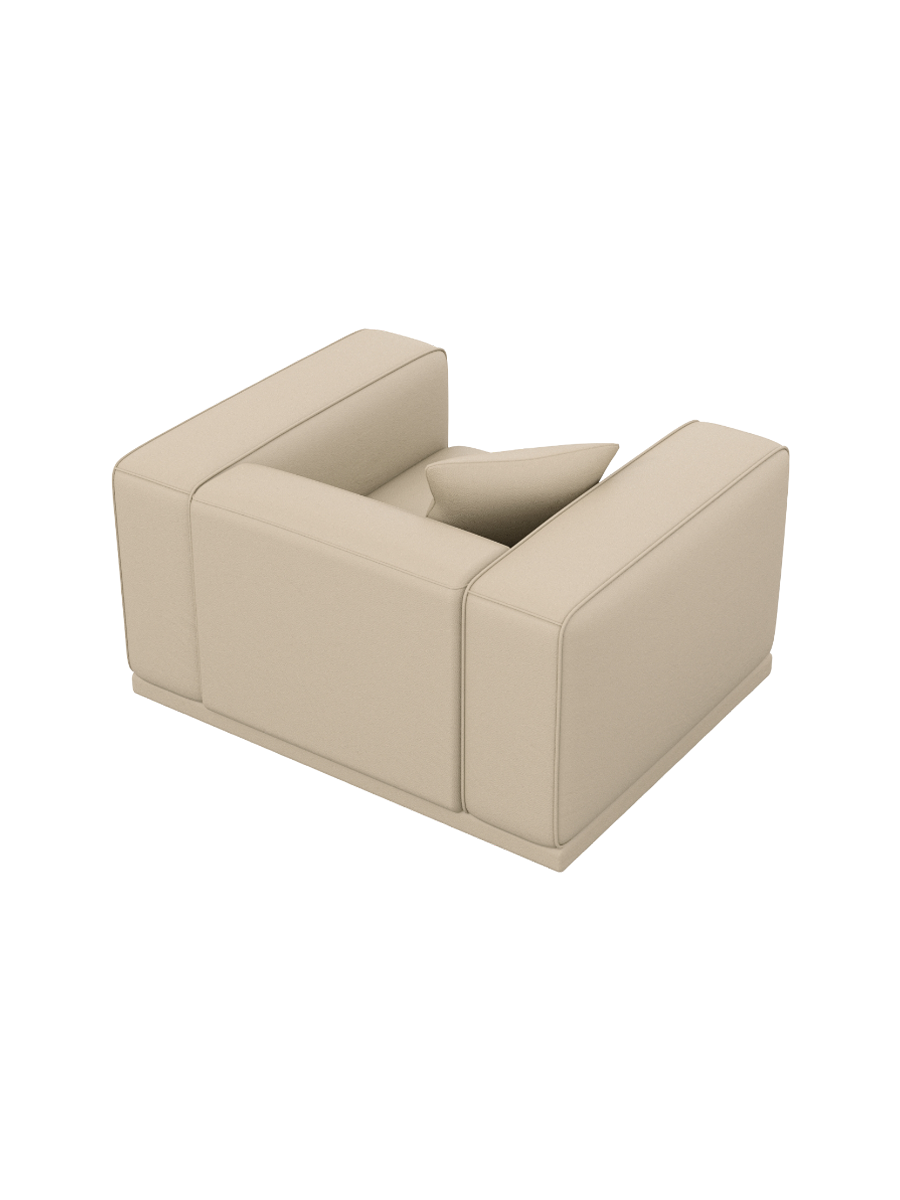 
Echtleder Design Loungesessel „Bellara“ - Echtleder Beige
