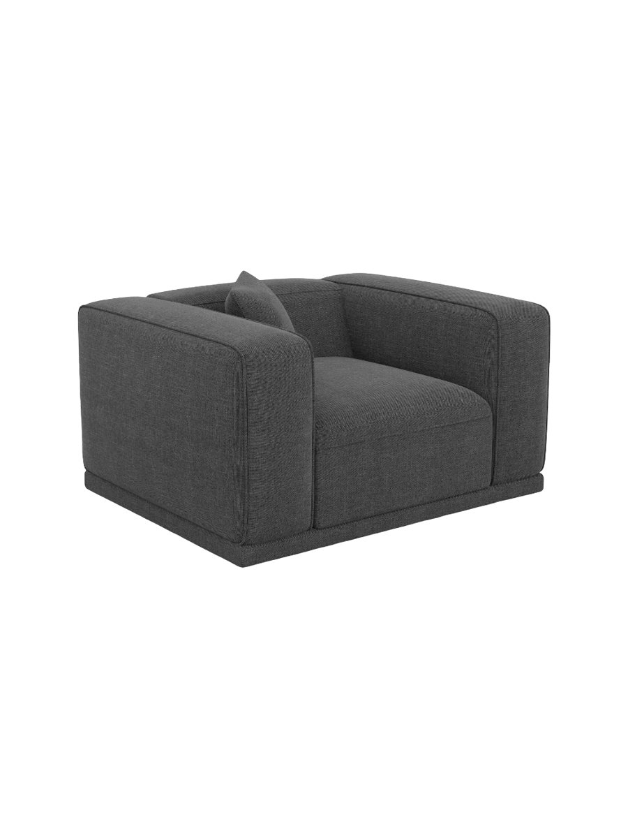 
Design Loungesessel „Bellara“ mit Strukturstoff-Bezug - Strukturstoff Anthrazit