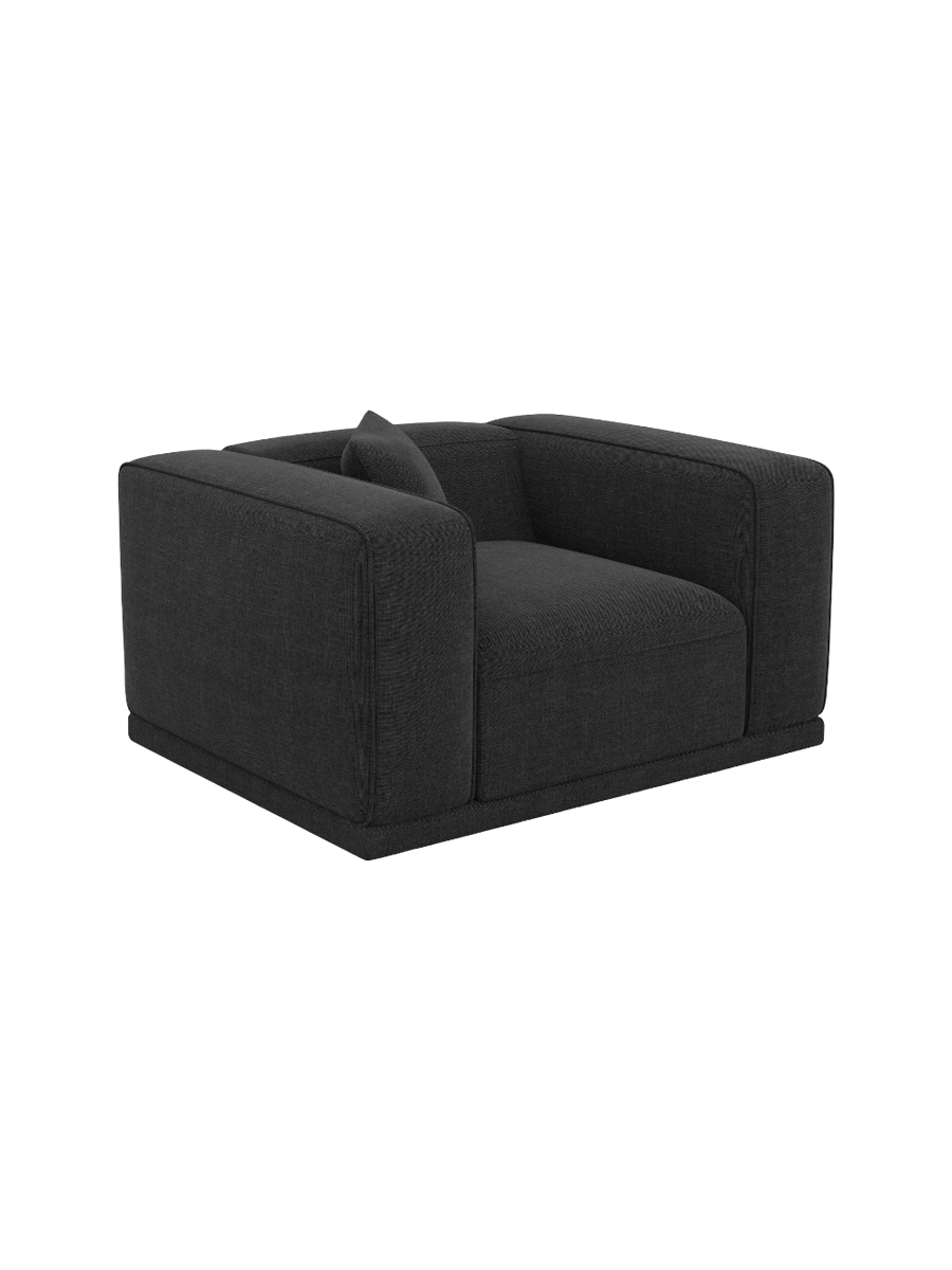 
Design Loungesessel „Bellara“ mit Strukturstoff-Bezug - Strukturstoff Anthrazit