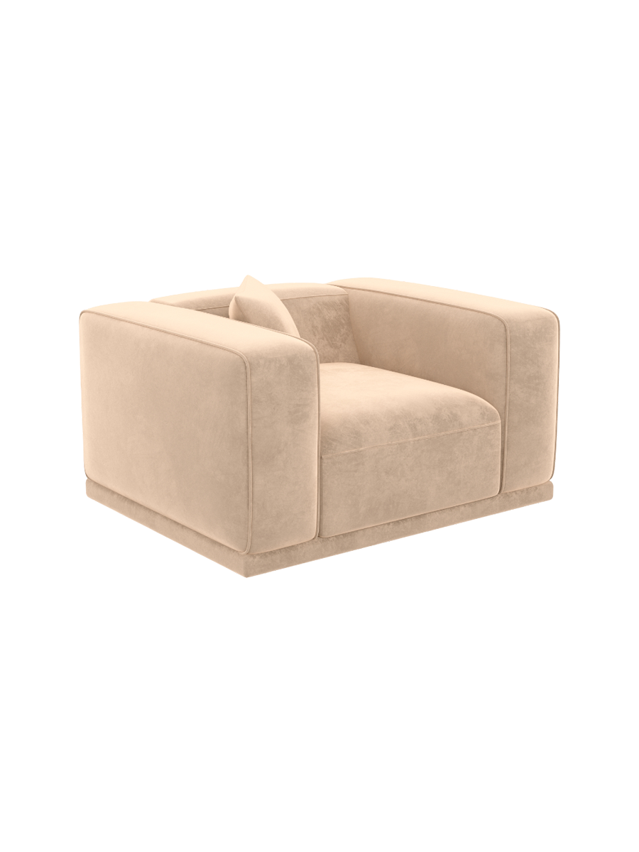 
Design Loungesessel „Bellara“ mit Samtbezug - Samtbezug Königsblau