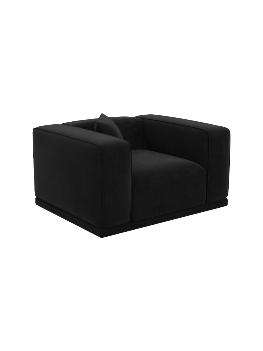 
Design Loungesessel „Bellara“ mit Samtbezug - Samtbezug Königsblau