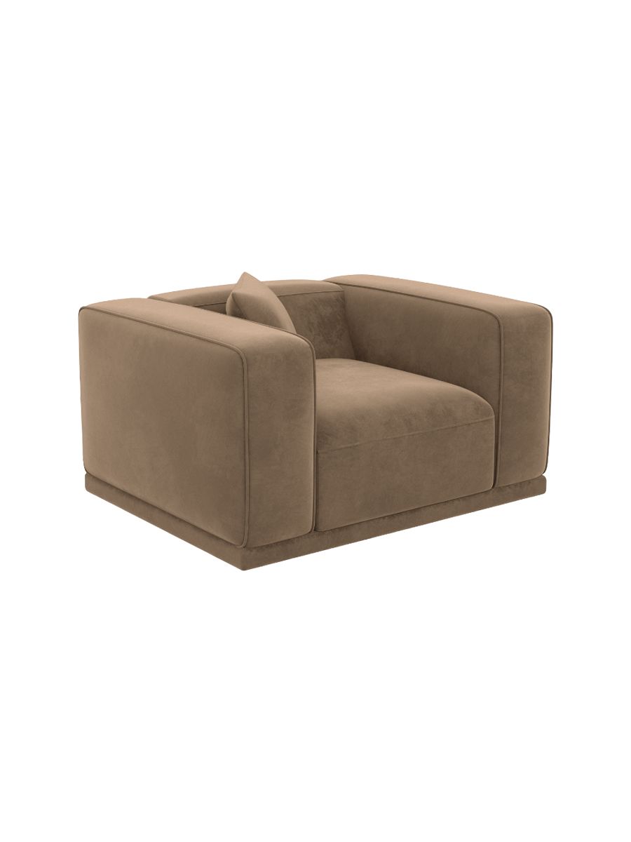 
Design Loungesessel „Bellara“ mit Samtbezug - Samtbezug Königsblau