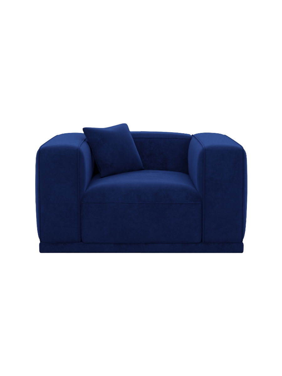 
Design Loungesessel „Bellara“ mit Samtbezug - Samtbezug Königsblau