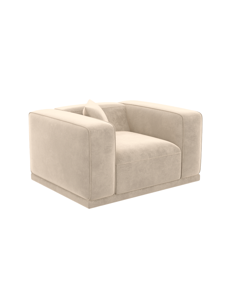 
Design Loungesessel „Bellara“ mit Samtbezug - Samtbezug Königsblau
