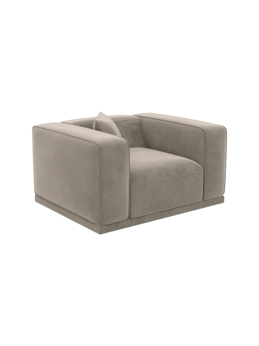 
Design Loungesessel „Bellara“ mit Samtbezug - Samtbezug Königsblau