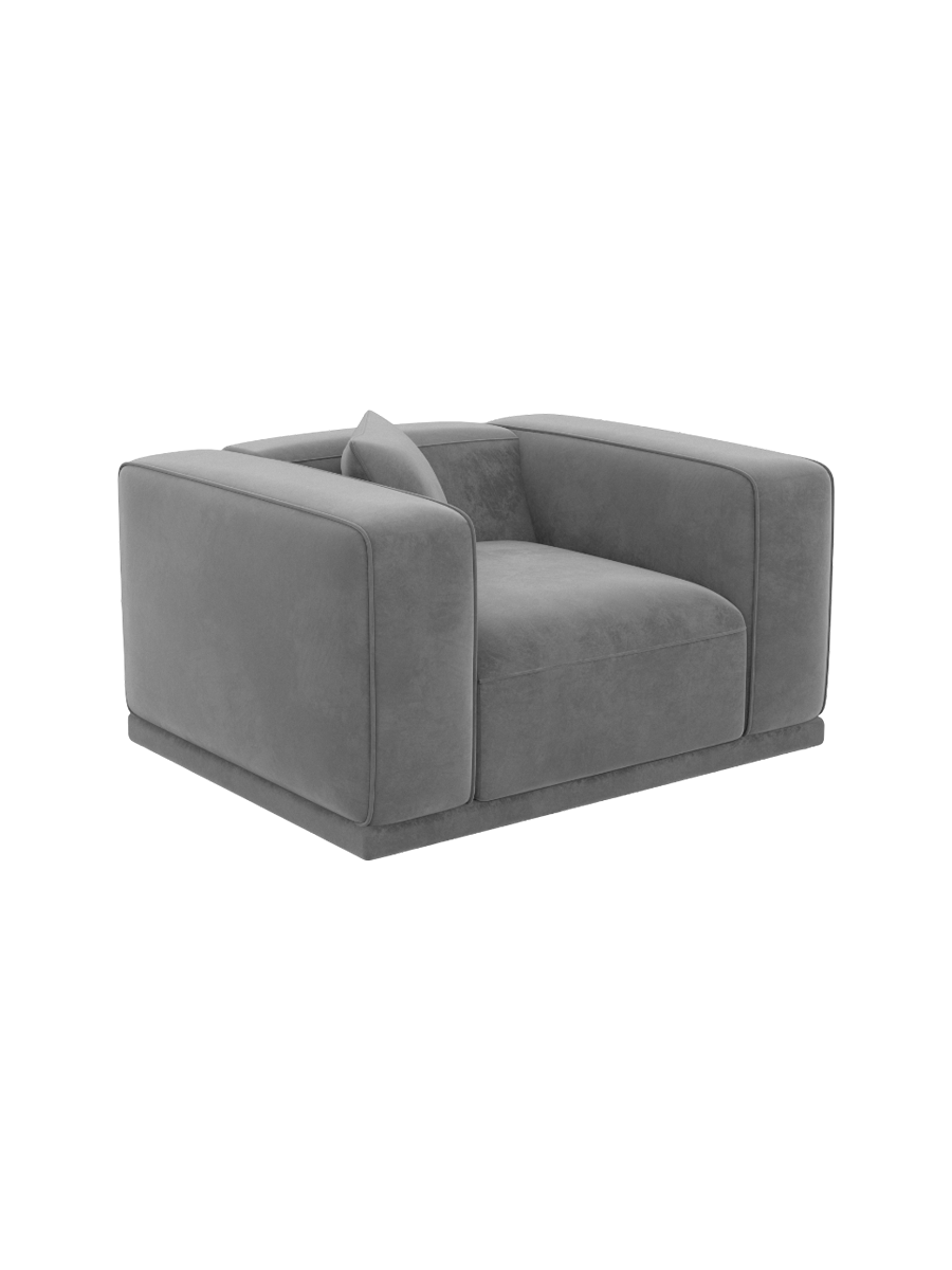 
Design Loungesessel „Bellara“ mit Samtbezug - Samtbezug Königsblau
