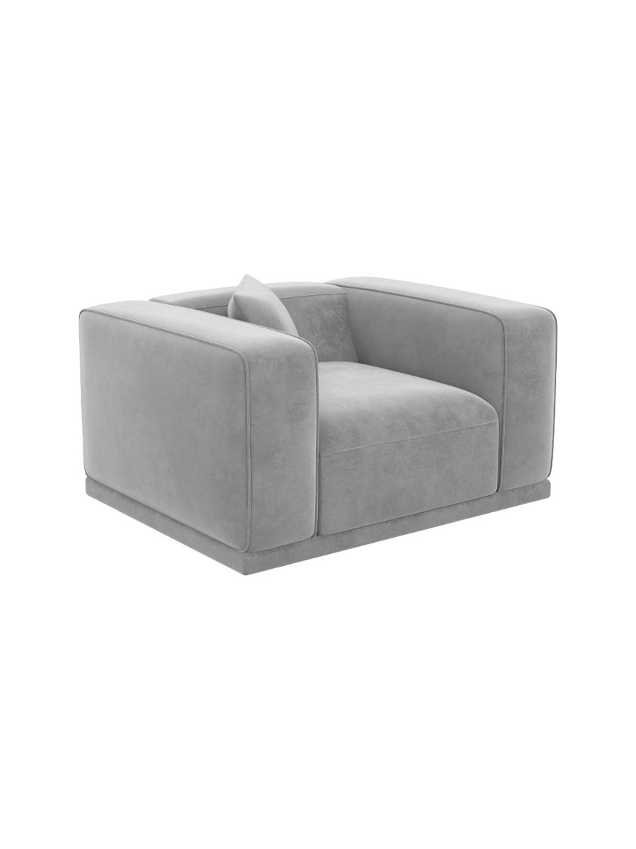 
Design Loungesessel „Bellara“ mit Samtbezug - Samtbezug Königsblau