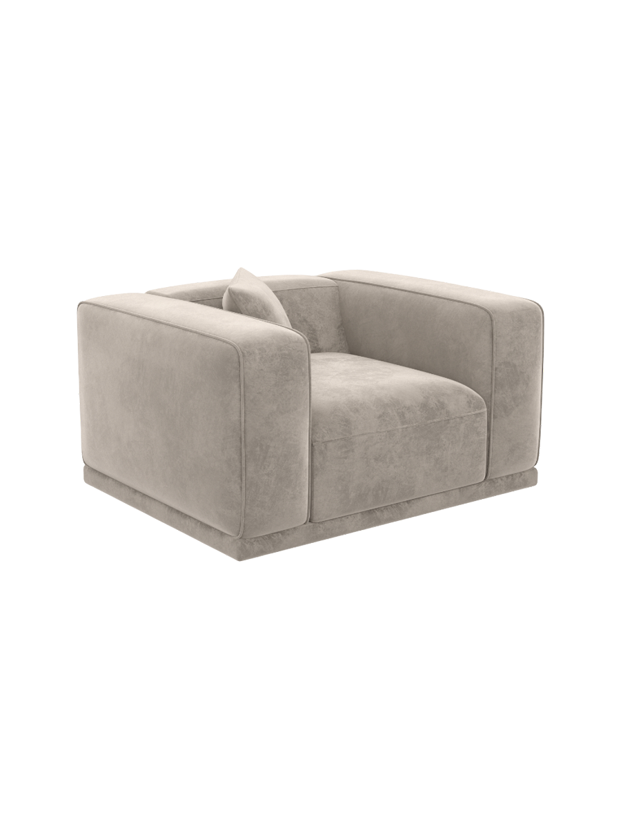 
Design Loungesessel „Bellara“ mit Samtbezug - Samtbezug Königsblau