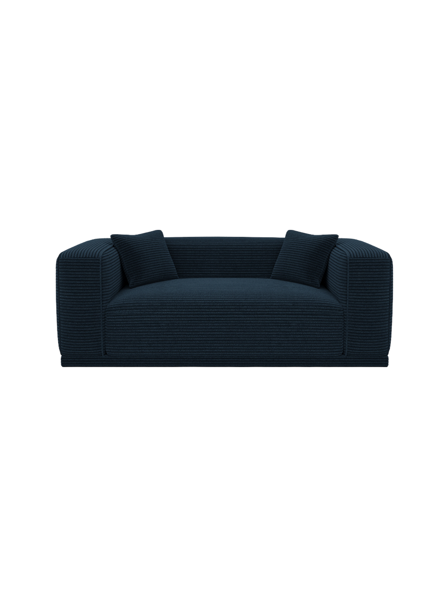 
2-Sitzer Design Sofa „Bellara“, Cordsamt - Cordsamt Dunkelblau
