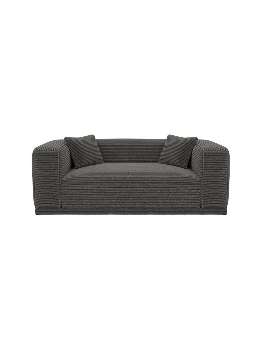
2-Sitzer Design Sofa „Bellara“, Cordsamt - Cordsamt Dunkelblau