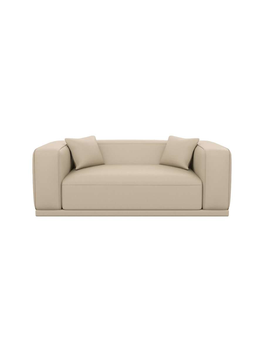 
2-Sitzer Design Echtleder Sofa „Bellara“ - Echtleder Beige