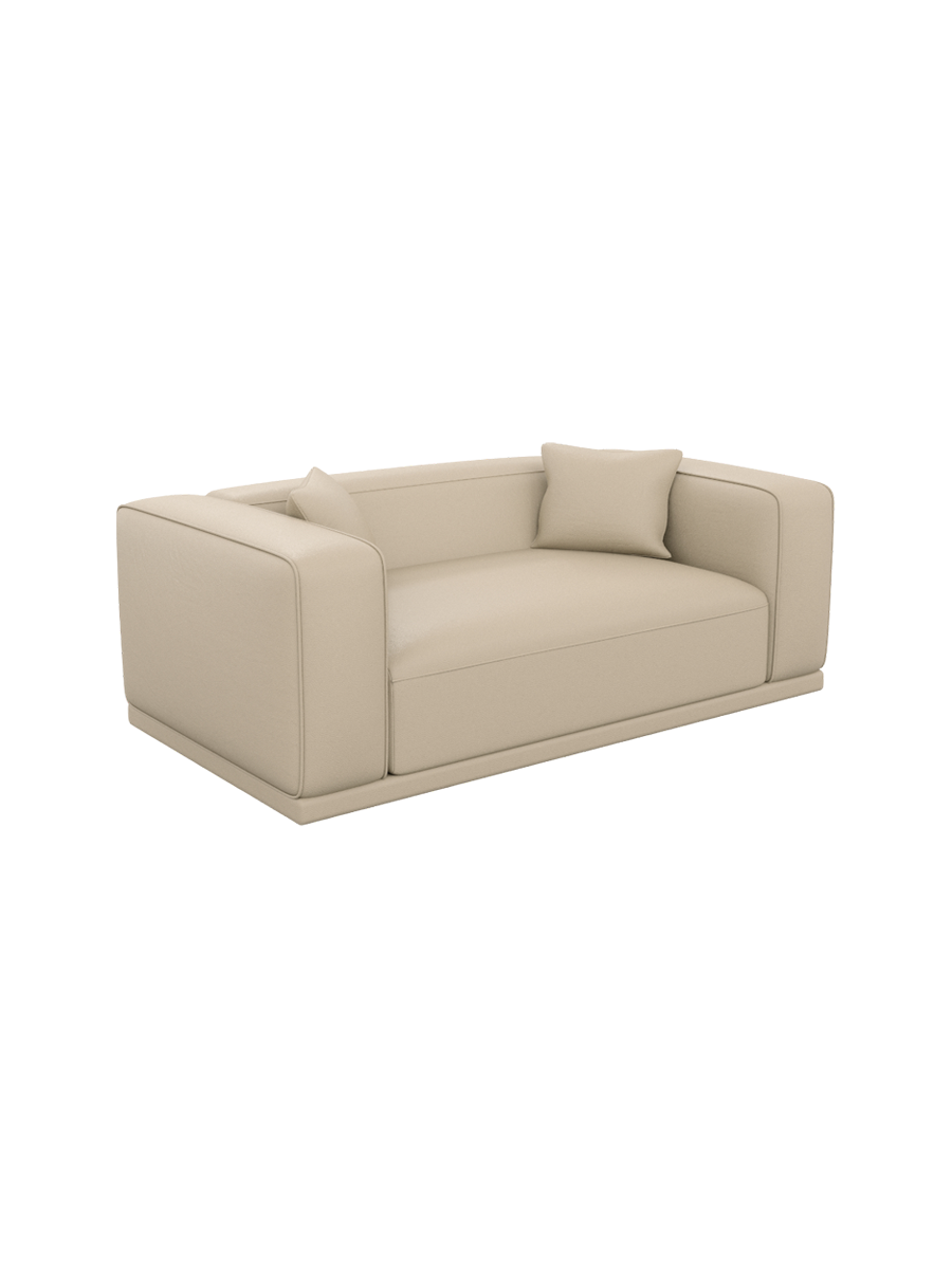 
2-Sitzer Design Echtleder Sofa „Bellara“ - Echtleder Beige