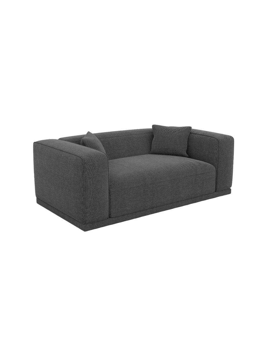 
2-Sitzer Design Sofa „Bellara“ mit Strukturstoff-Bezug - Strukturstoff Anthrazit