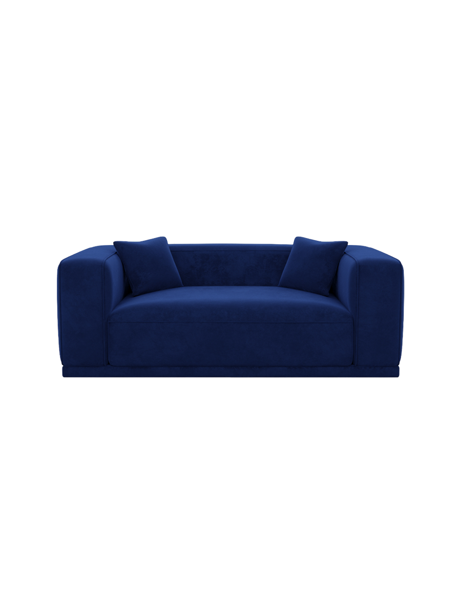 
2-Sitzer Design Sofa „Bellara“ mit Samtbezug - Samtbezug Königsblau