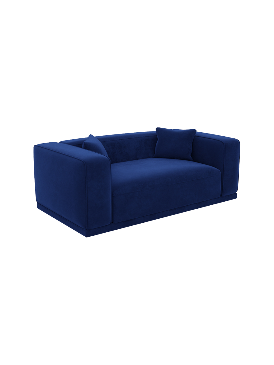 
2-Sitzer Design Sofa „Bellara“ mit Samtbezug - Samtbezug Königsblau
