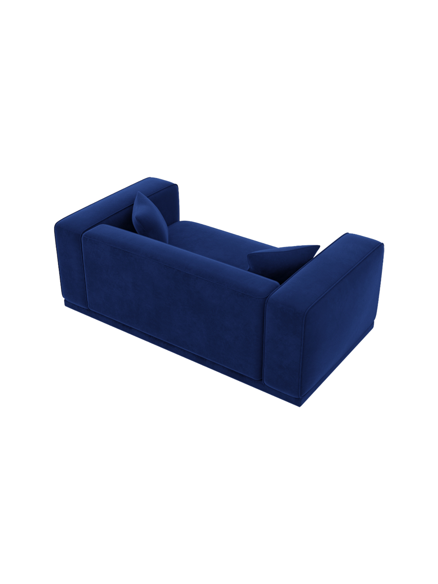 
2-Sitzer Design Sofa „Bellara“ mit Samtbezug - Samtbezug Königsblau