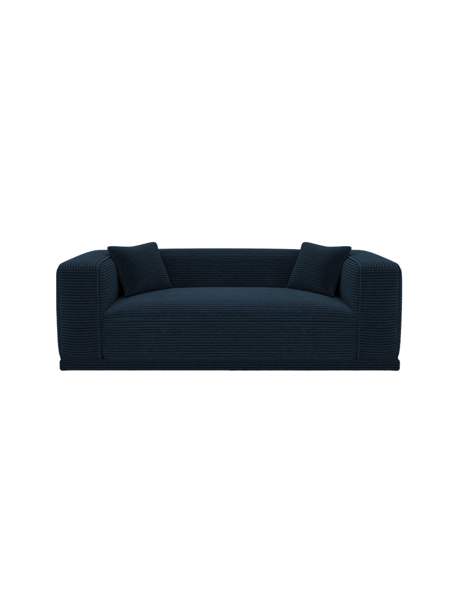 
3-Sitzer Design Sofa „Bellara“, Cordsamt - Cordsamt Dunkelblau