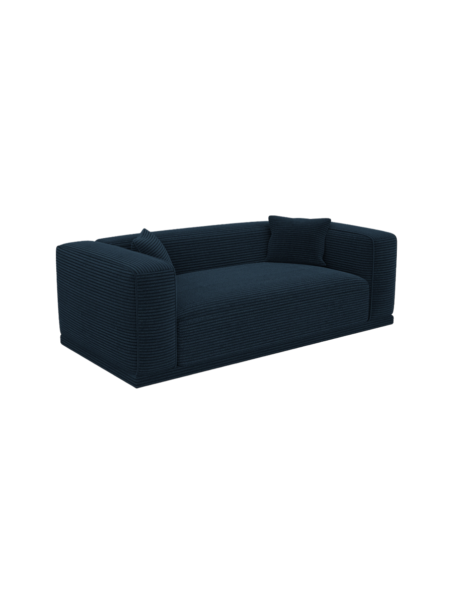 
3-Sitzer Design Sofa „Bellara“, Cordsamt - Cordsamt Dunkelblau