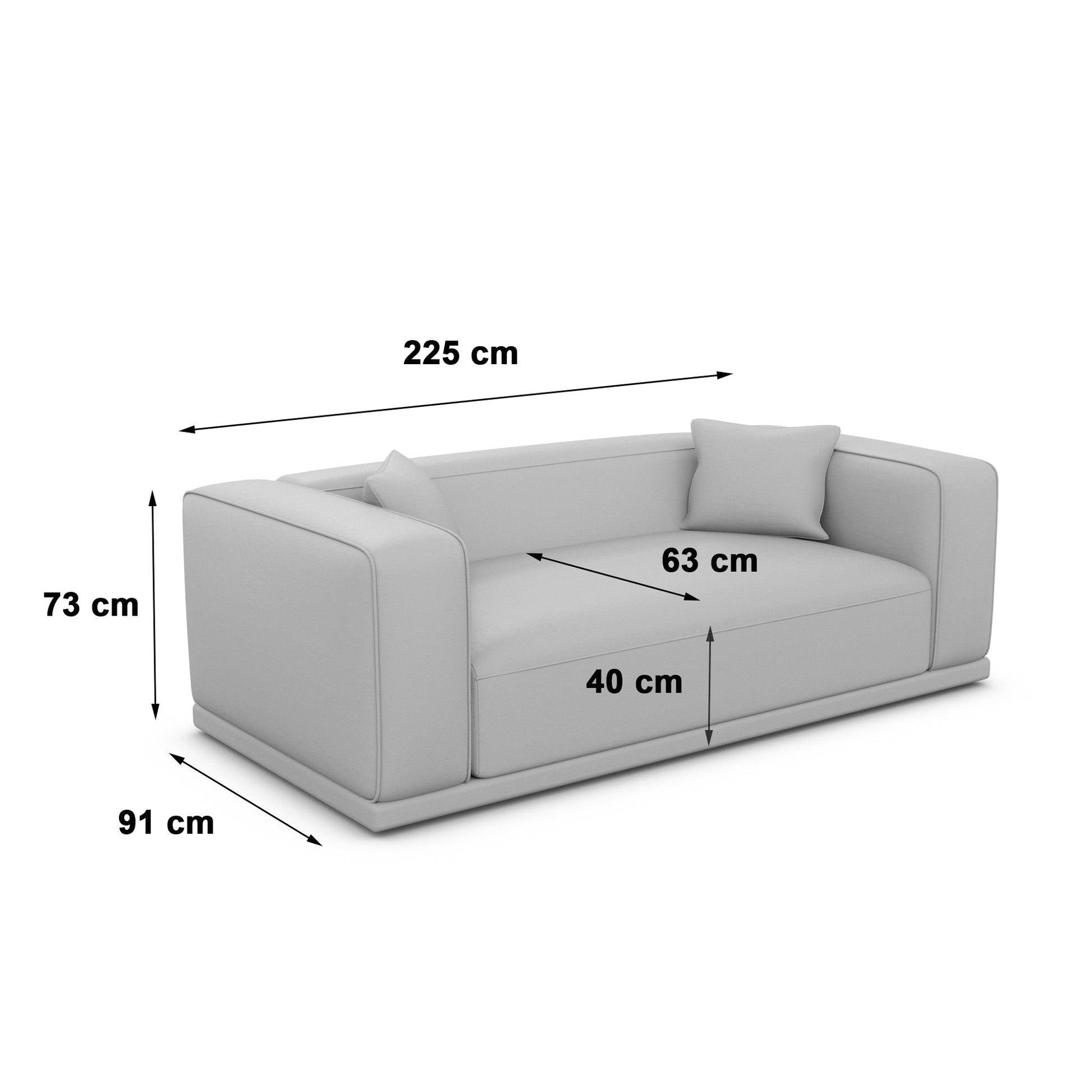 
3-Sitzer Design Echtleder Sofa „Bellara“ - Echtleder Beige