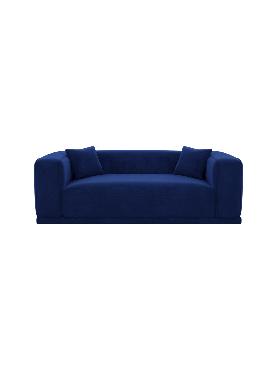 
3-Sitzer Design Sofa „Bellara“ mit Samtbezug - Samtbezug Königsblau