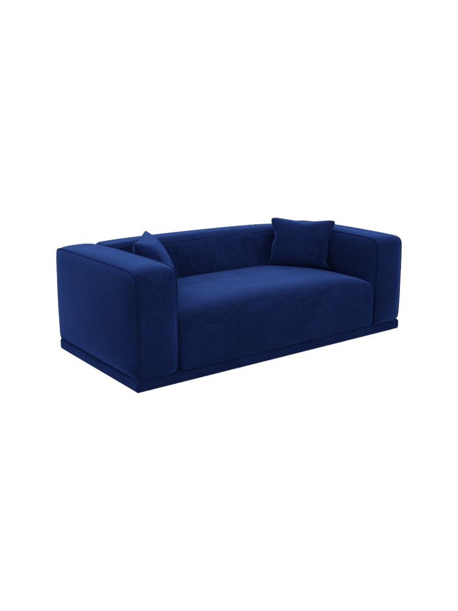 
3-Sitzer Design Sofa „Bellara“ mit Samtbezug - Samtbezug Königsblau