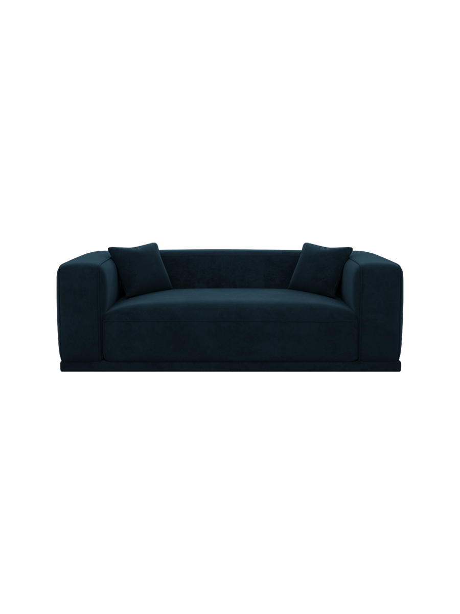 
3-Sitzer Design Sofa „Bellara“ mit Samtbezug - Samtbezug Königsblau