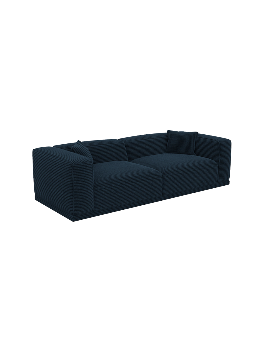 
4-Sitzer Design Sofa „Bellara“, Cordsamt - Cordsamt Dunkelblau