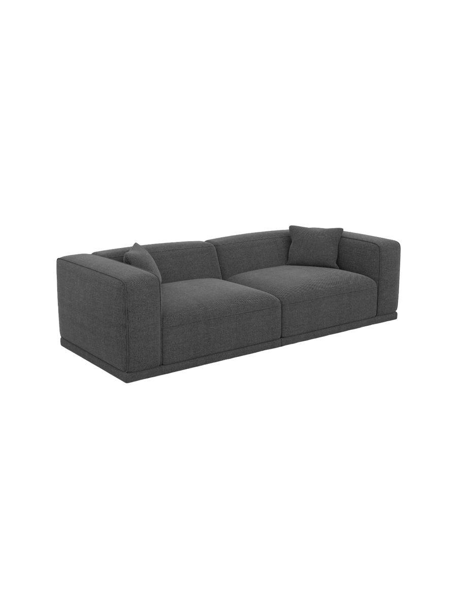 
4-Sitzer Design Sofa „Bellara“ mit Strukturstoff-Bezug - Strukturstoff Anthrazit