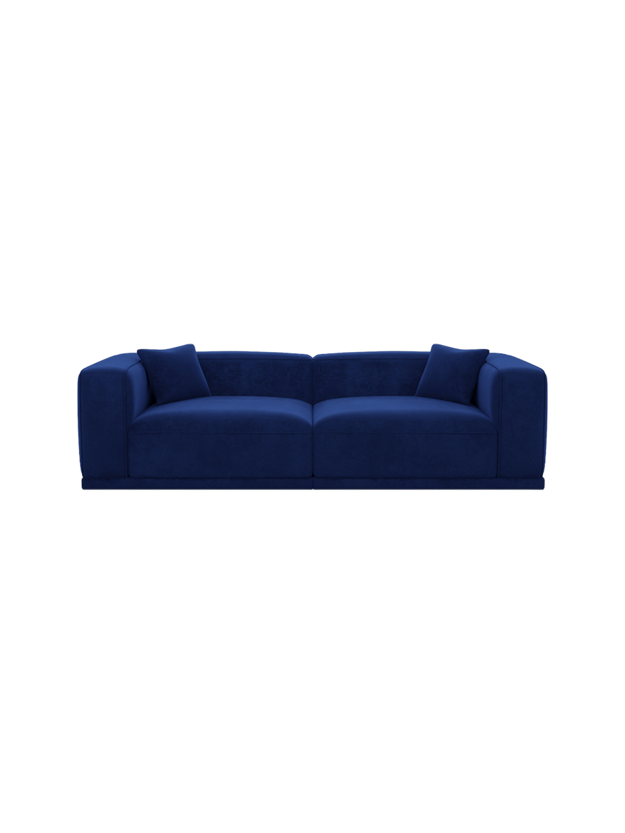
4-Sitzer Design Sofa „Bellara“ mit Samtbezug - Samtbezug Königsblau