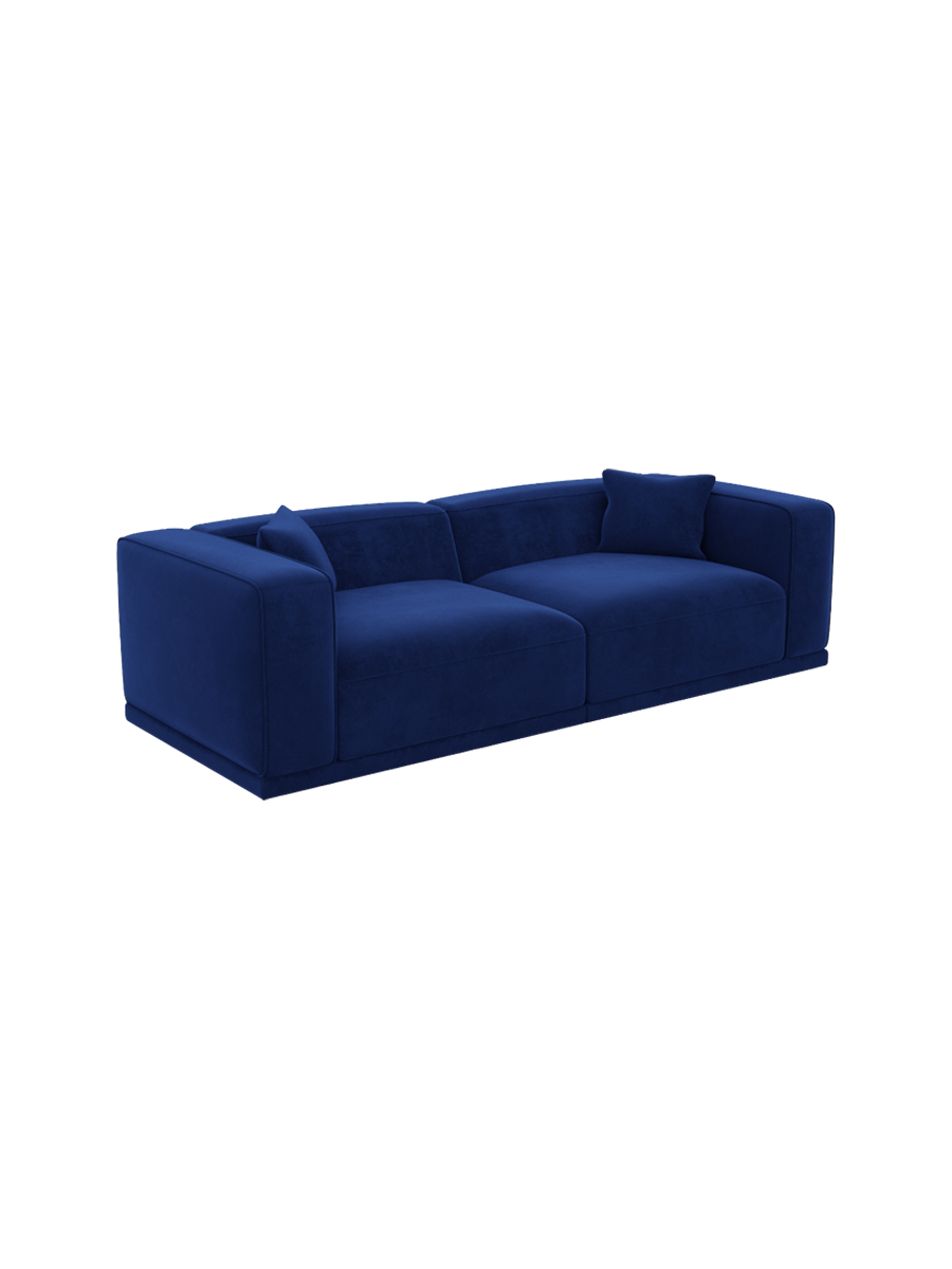 
4-Sitzer Design Sofa „Bellara“ mit Samtbezug - Samtbezug Königsblau