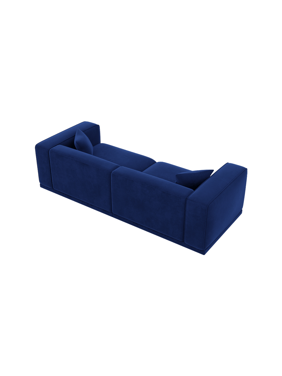 
4-Sitzer Design Sofa „Bellara“ mit Samtbezug - Samtbezug Königsblau