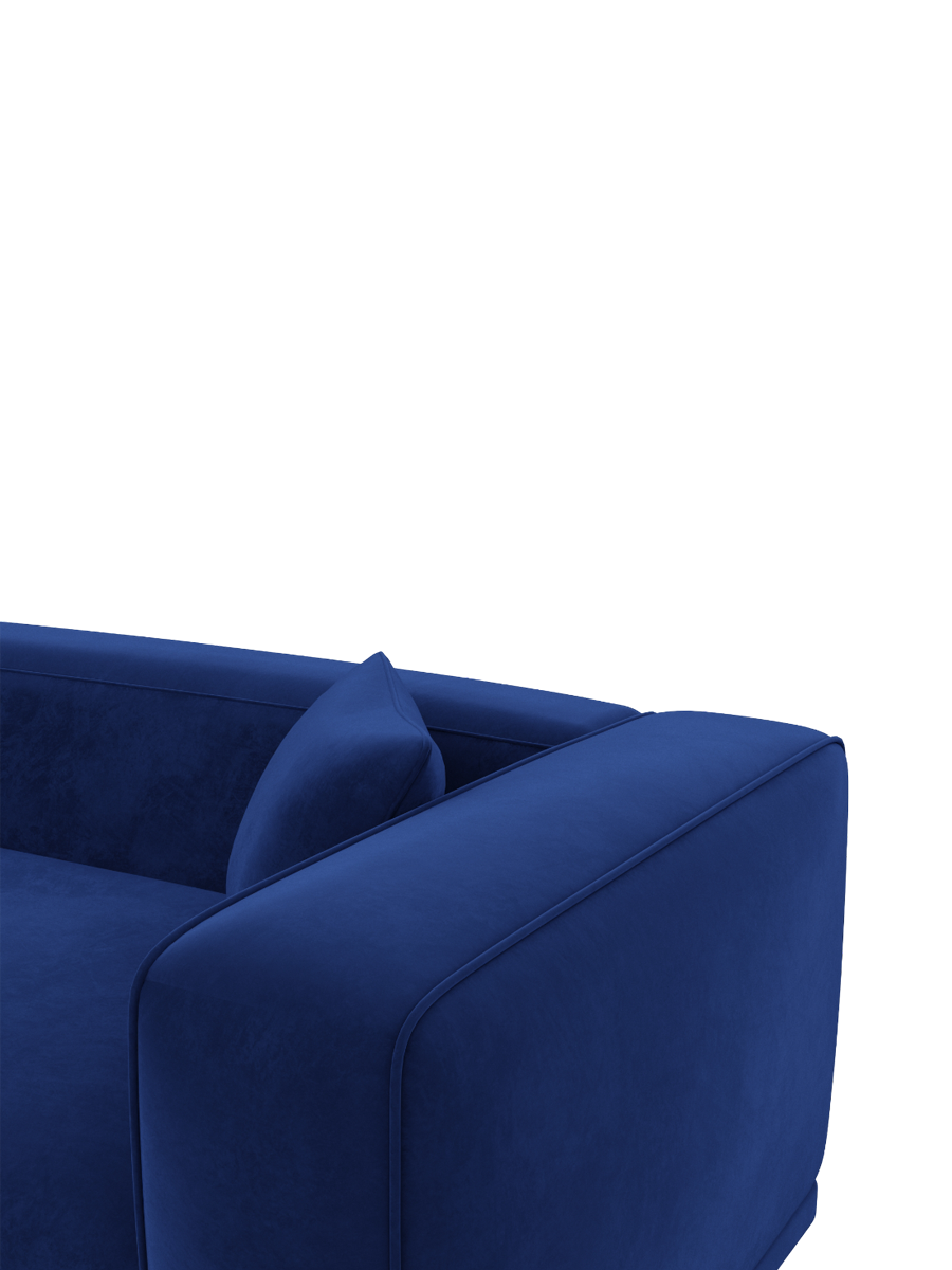 
4-Sitzer Design Sofa „Bellara“ mit Samtbezug - Samtbezug Königsblau
